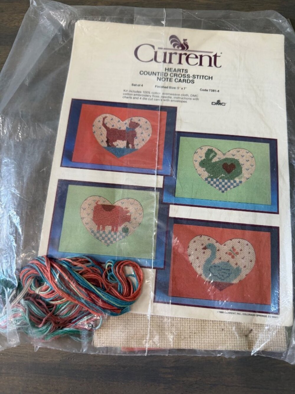 Vintage Current Hearts Counted Cross Stitch Note Cards New Sealed Country Farmho